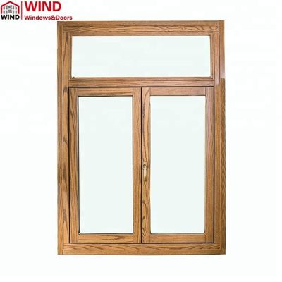 quality  Swing CE Certification Airtight Aluminum Clad Timber Flush Profile Casement Windows factory