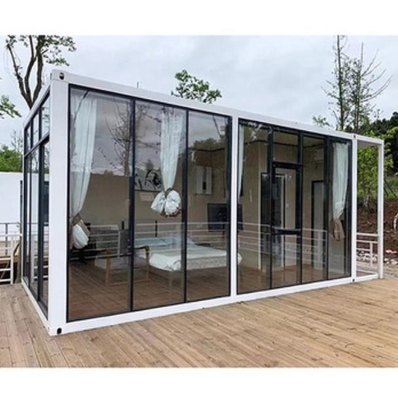 Modern Structure Building Store Prefab Sandwich Panels Sunrooms Steel Tiny Prefab Glass Modular Container Houses Modern